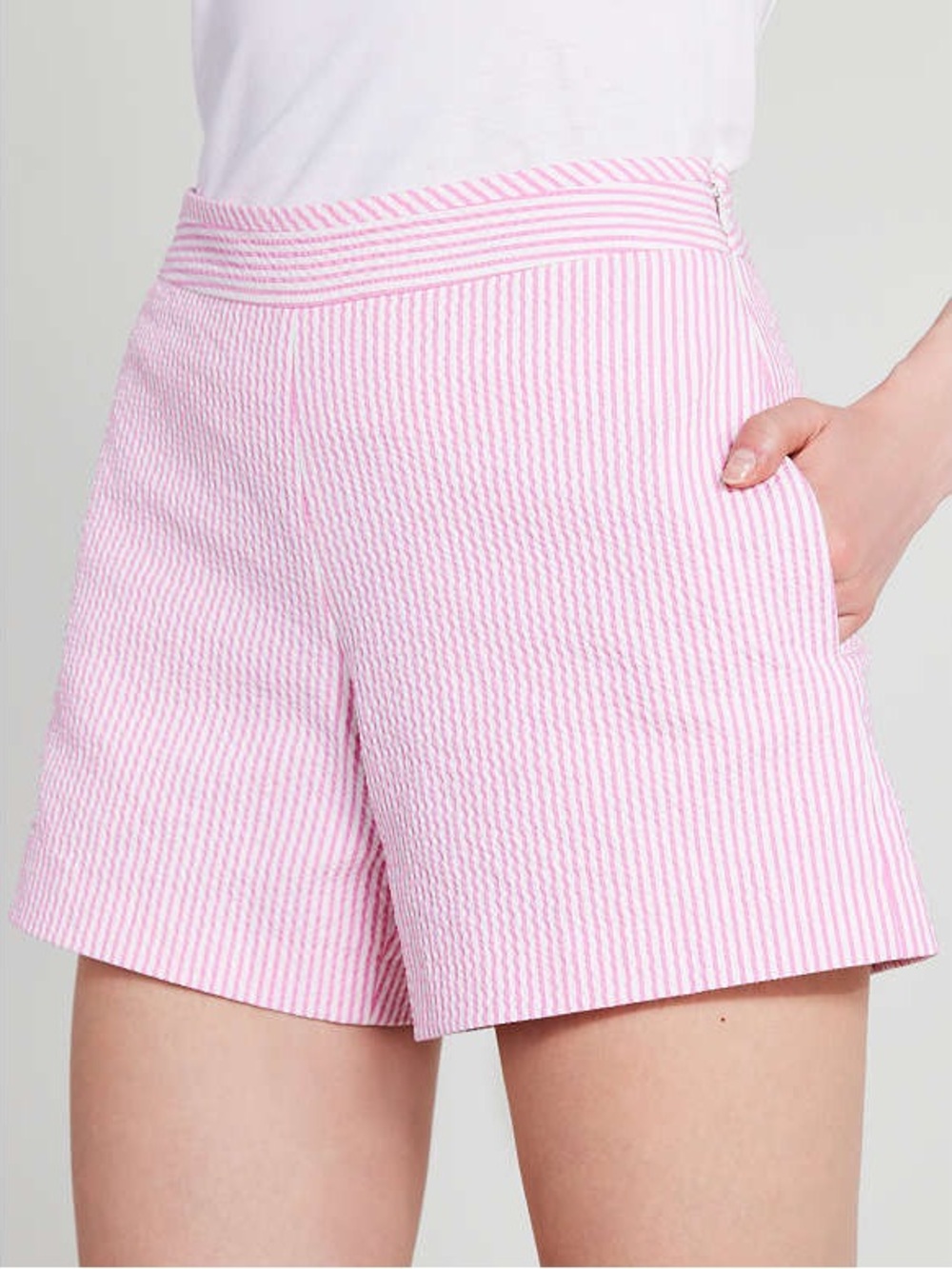 Brooks Brothers Kids Girls Pink & White Seersucker Shorts - Size 12